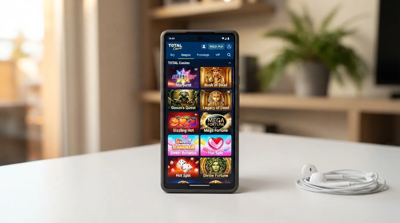Smartfon z otwartą aplikacją kasyna i listą automatów Pragmatic Play