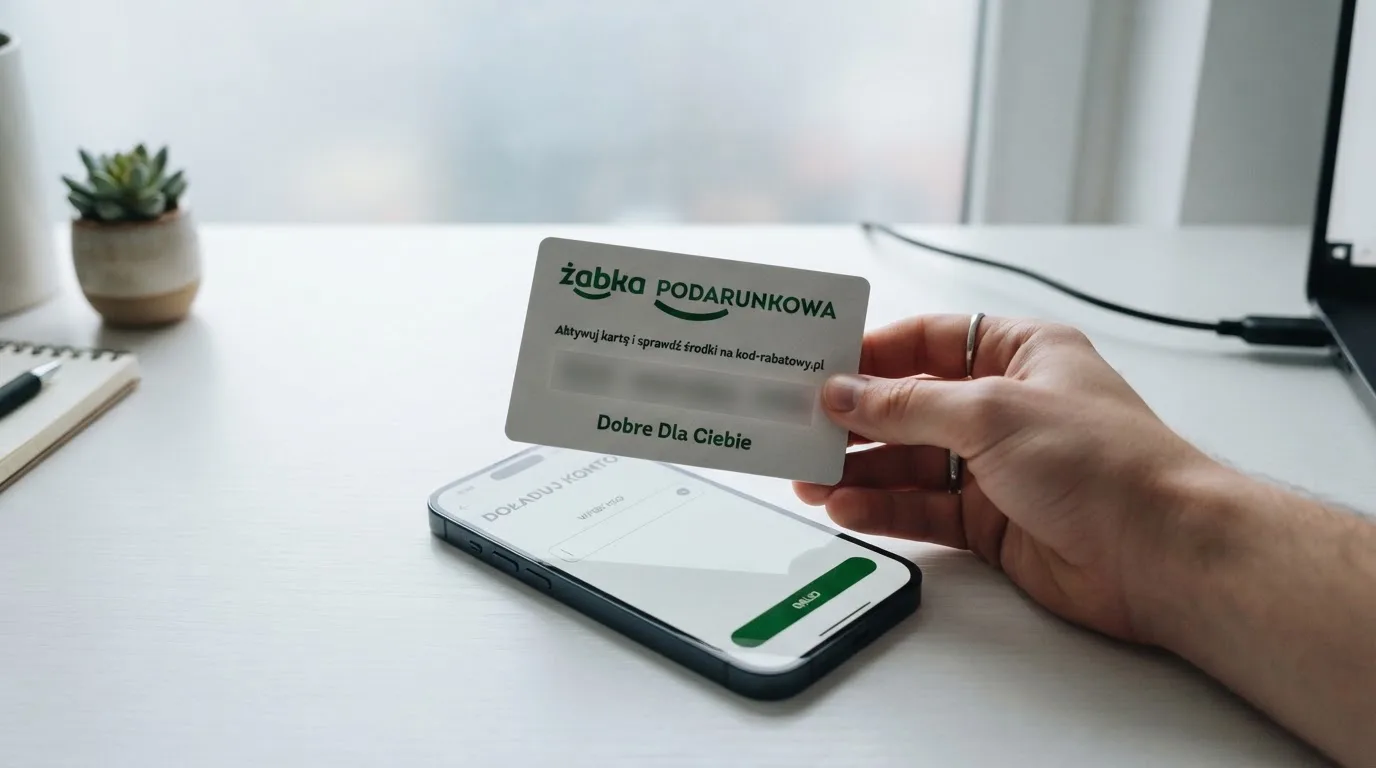 Karta przedpłacona Paysafecard z zasłoniętym polem kodu PIN obok klawiatury laptopa